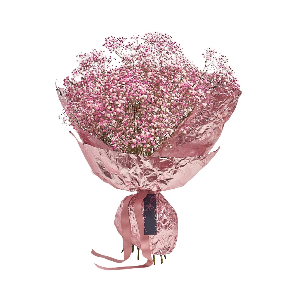 Букет из розовых гипсофил
