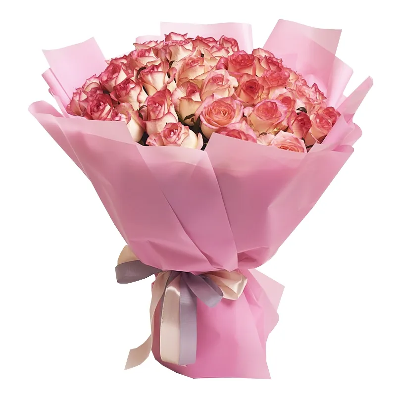 Букет из 51 нежно-розовой розы